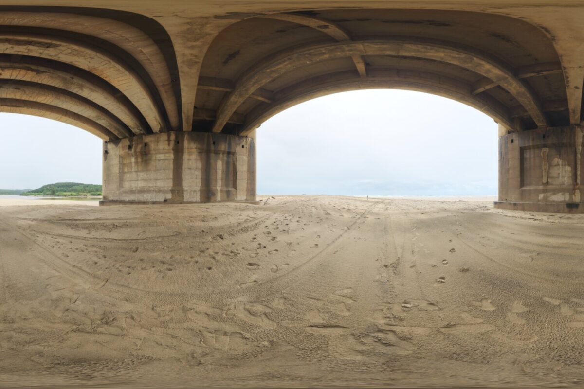 Beach Cloudy Bridge HDRI