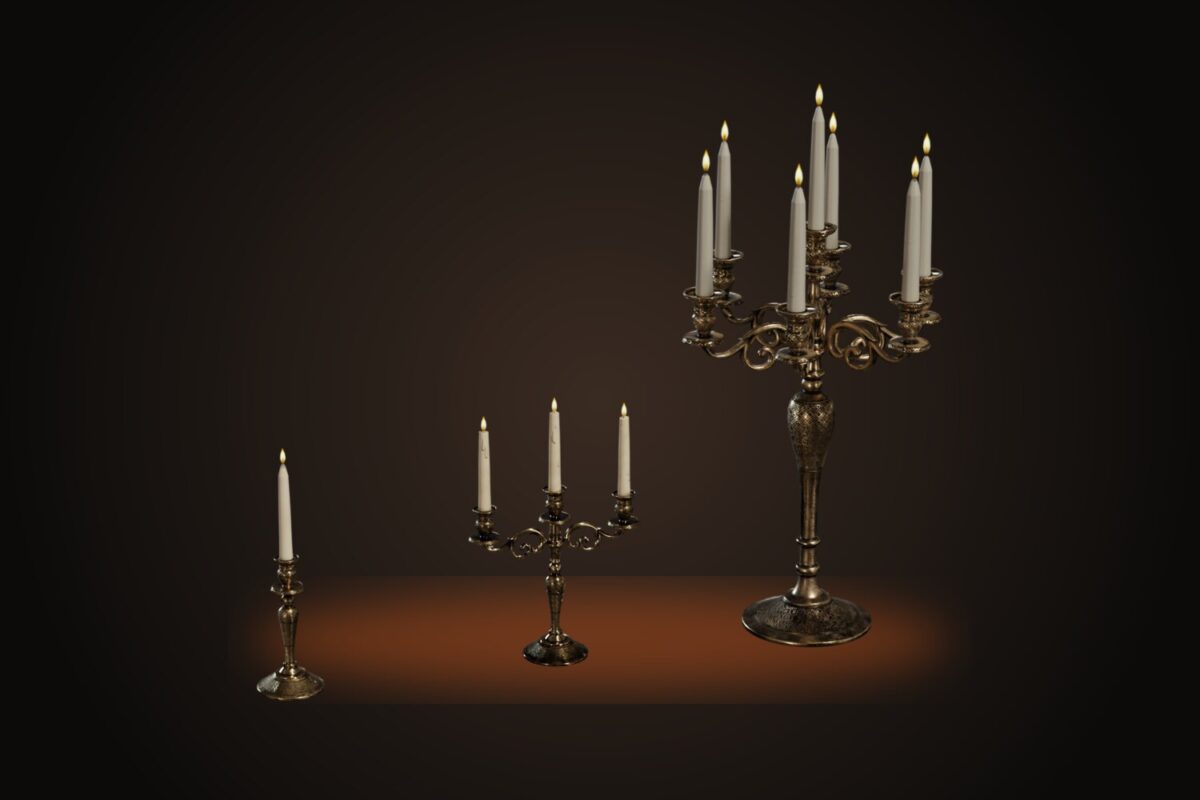 Brass Candleholders Model