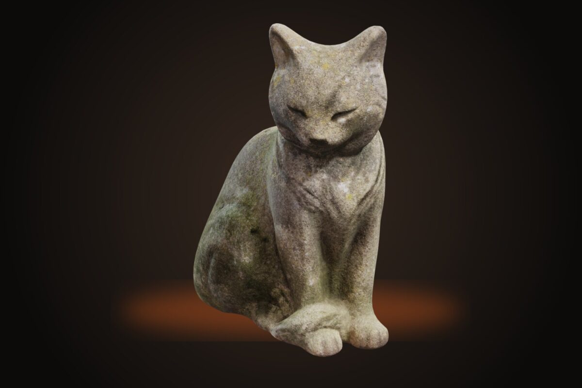Concrete Cat Statue Model