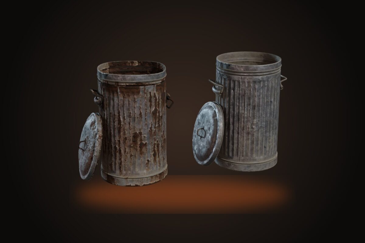 Metal Trash Can Model