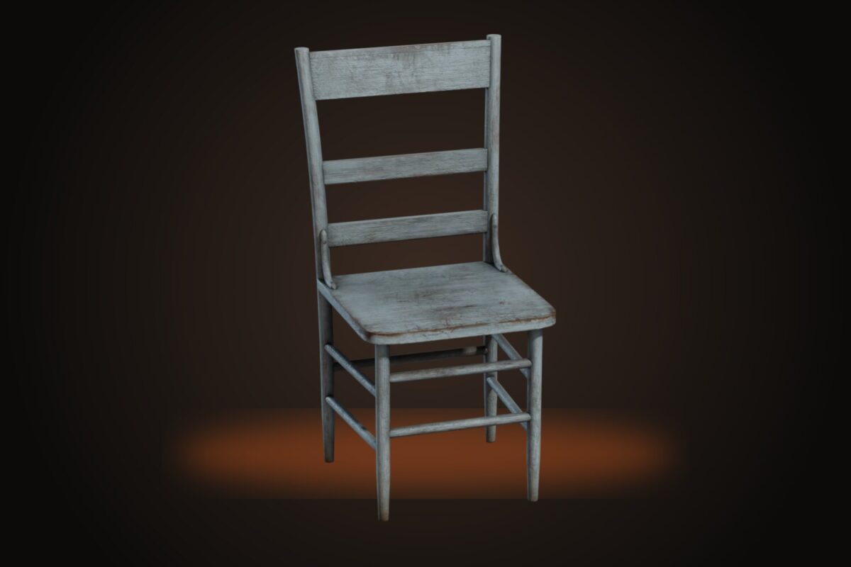 Painted Wooden Chair 02 Model