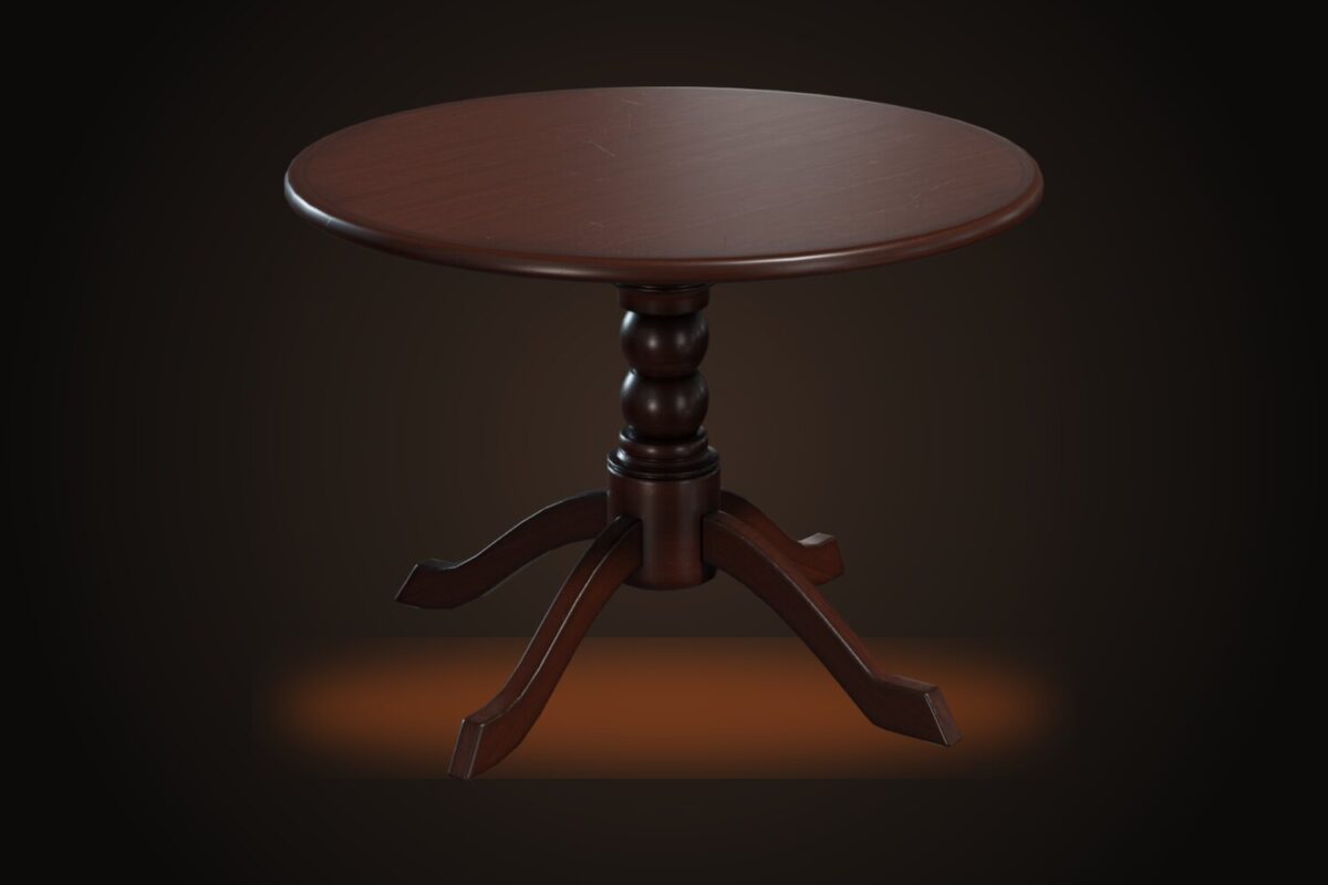 Round Wooden Table 01 Model