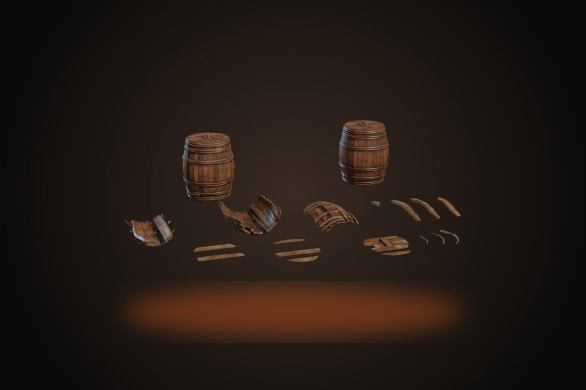 Wooden Barrels 01 Model