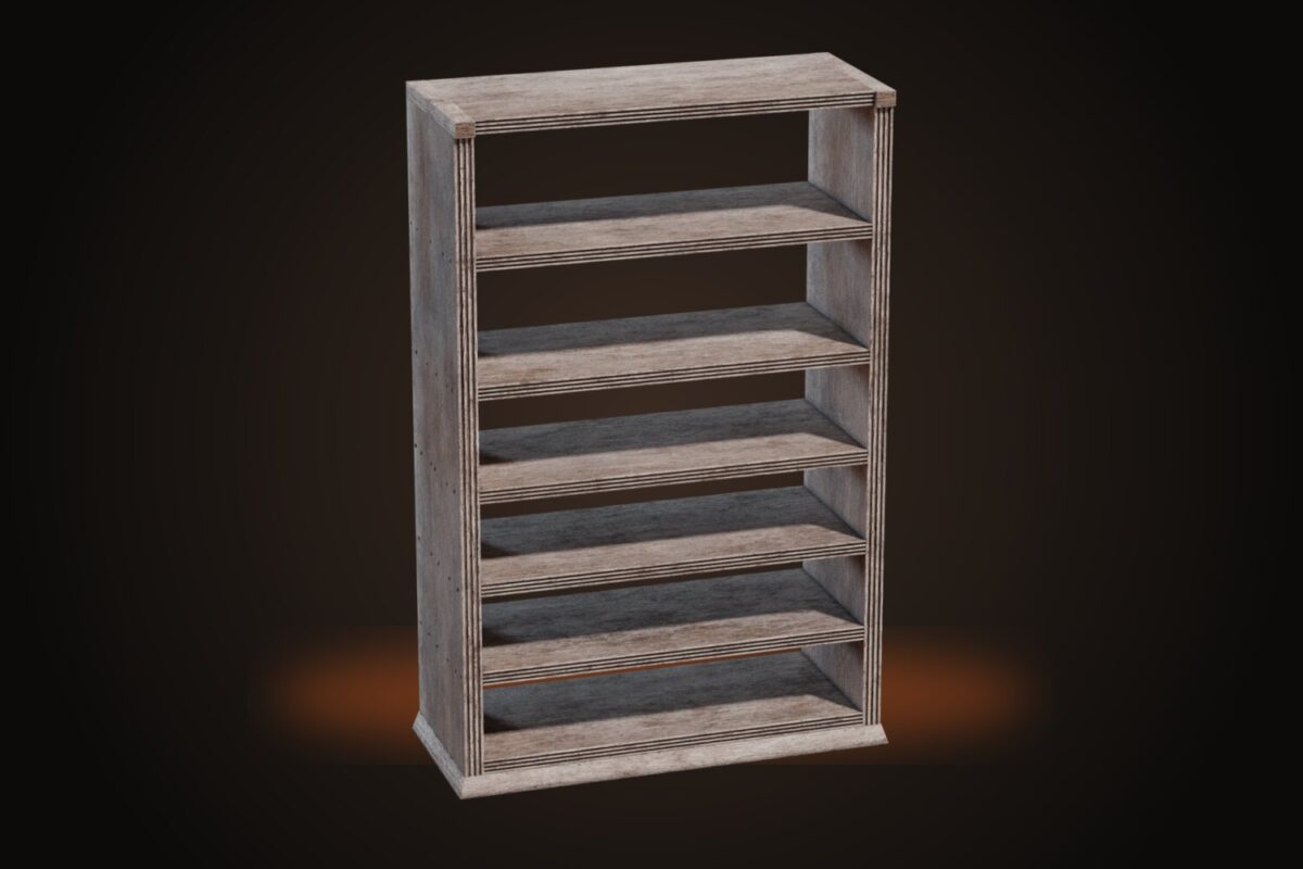Wooden Bookshelf Worn Model