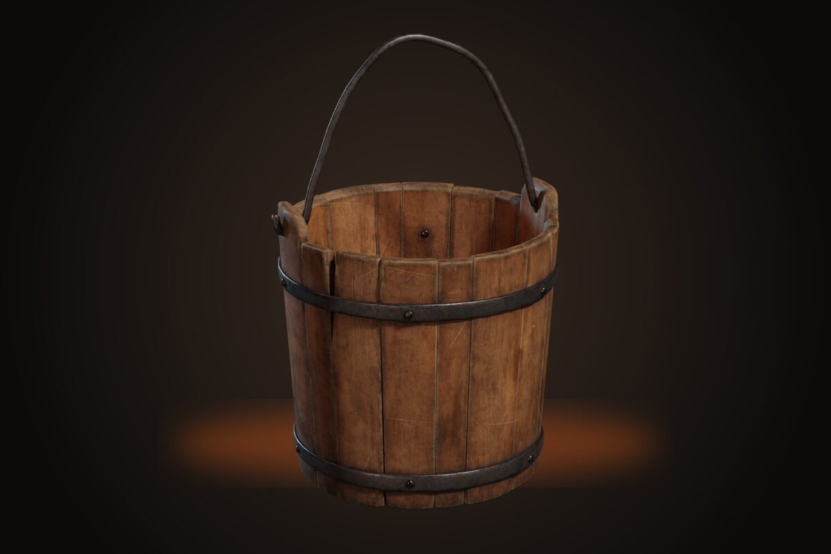 Wooden Bucket 01 Model