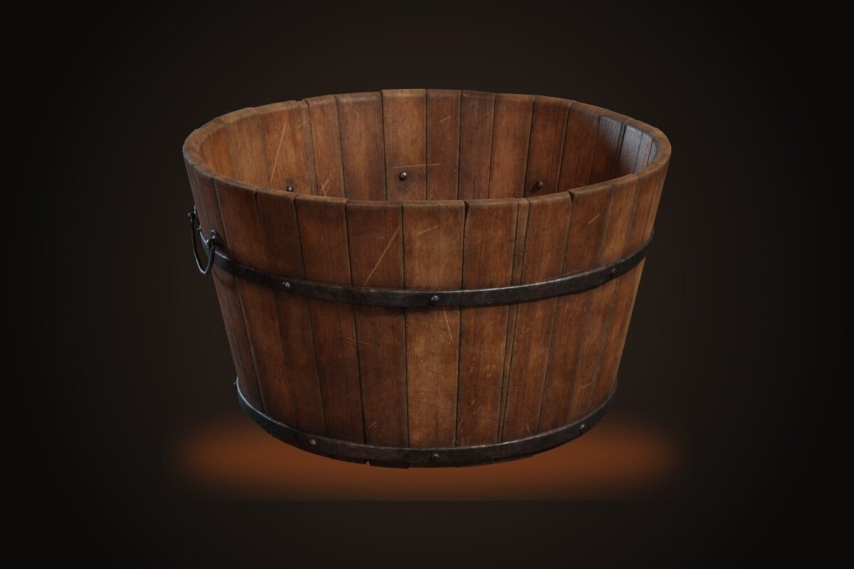 Wooden Bucket 02 Model