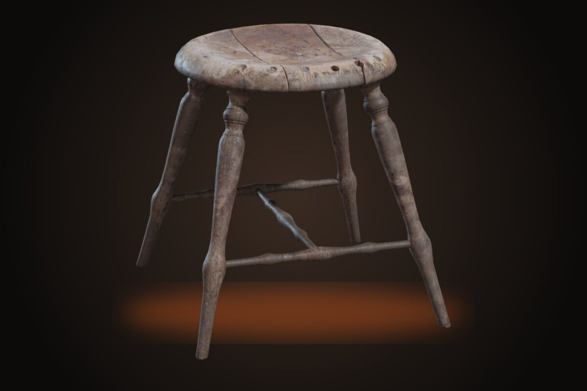 Wooden Stool 01 Model
